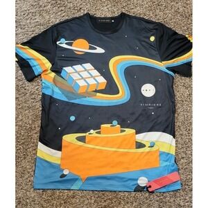 NWT VIE + RICHE PARIS RUBIX LAND SHORT SLEEVE BLACK T SHIRT MENS SIZE 3XL